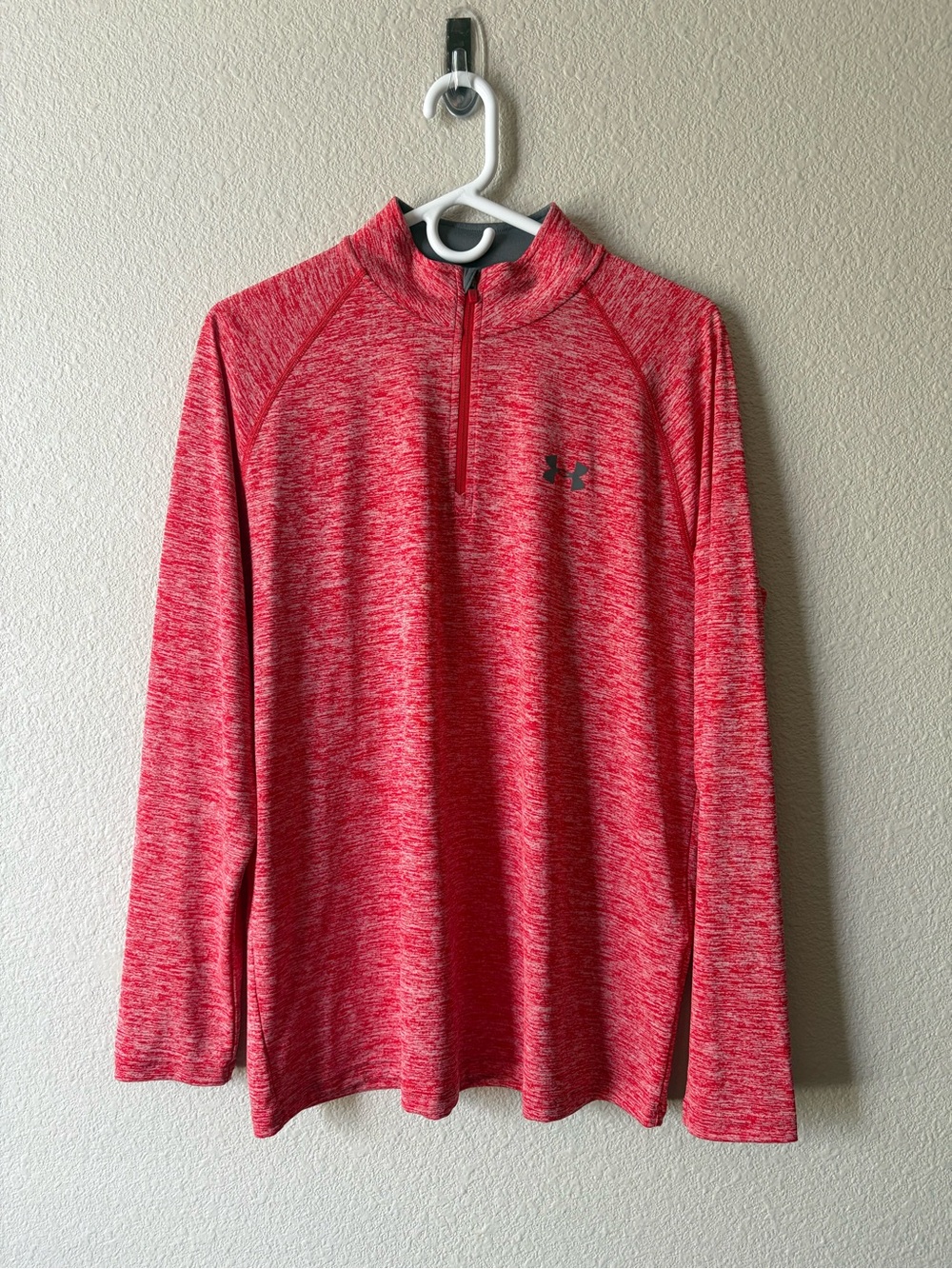 Under Armour Men’s Red Heather Quarter-Zip Performance Pullover